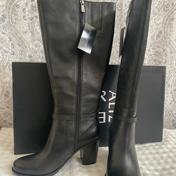 Naturalizer Womens Wide Calf Kalina Black Knee-High Boots Shoes M